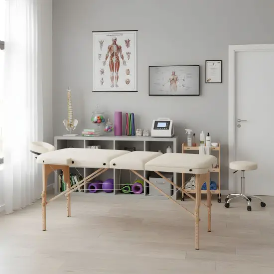 Koka masāžas un rehabilitācijas galds 3 daļās