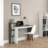 Balts moderns biroja datorgalds ar 4 plauktiem ModernHome