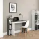 Balts moderns biroja datorgalds ar 4 plauktiem ModernHome