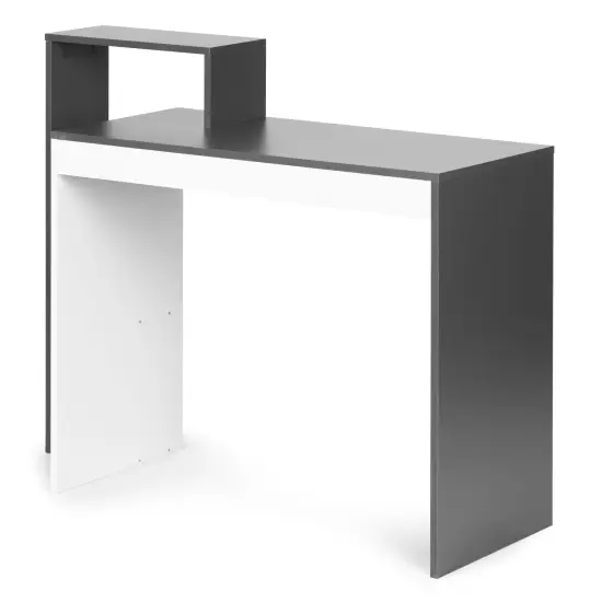 Balts moderns biroja datorgalds ar 4 plauktiem ModernHome