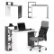 Balts moderns biroja datorgalds ar 4 plauktiem ModernHome
