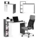 Balts moderns biroja datorgalds ar 4 plauktiem ModernHome
