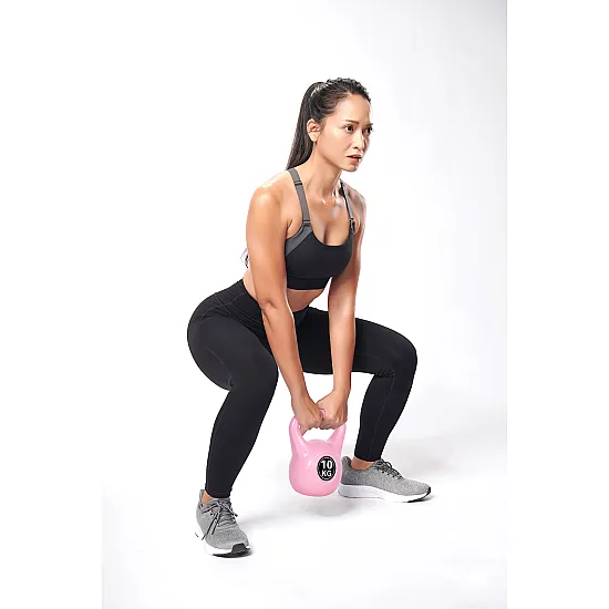 Rozā 10 kg kettlebell svars treniņiem ModernHome