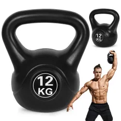 Melns 12 kg kettlebell treniņiem ModernHome