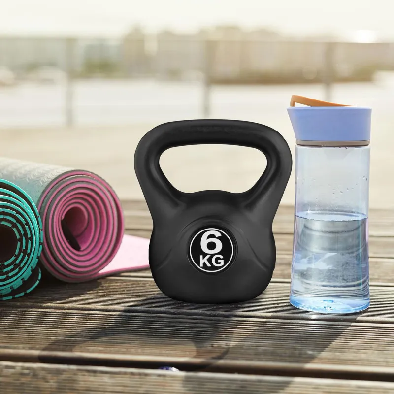 Melns 6 kg kettlebell treniņiem ModernHome