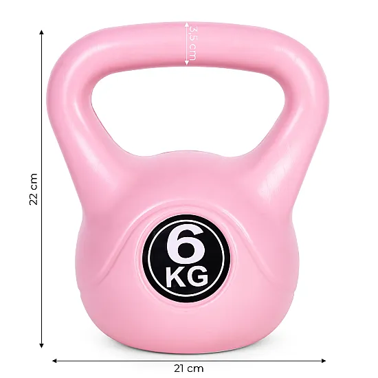 Rozā 6 kg kettlebell svars treniņiem ModernHome