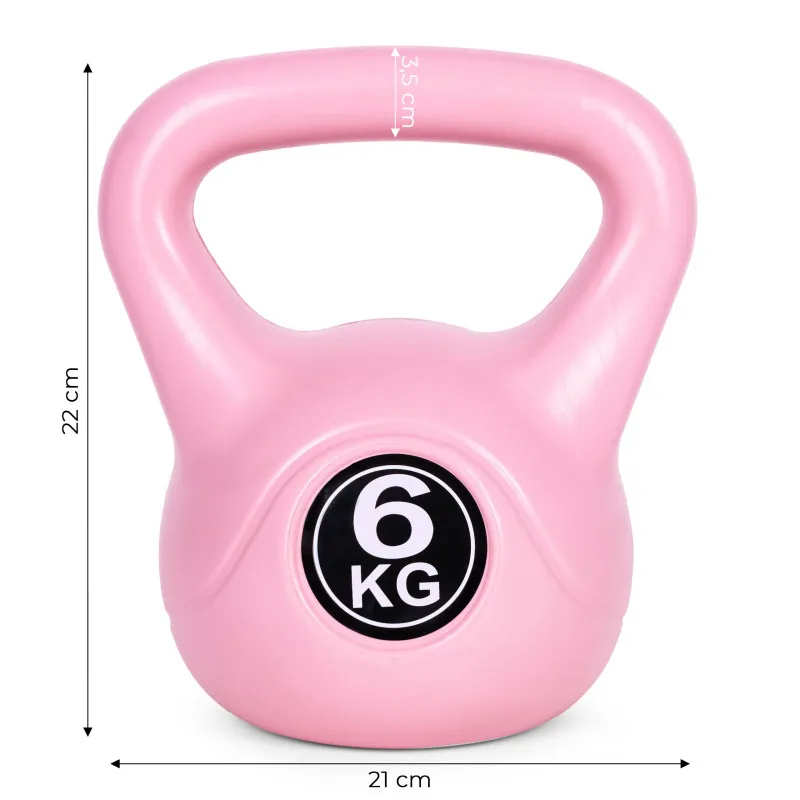 Rozā 6 kg kettlebell svars treniņiem ModernHome