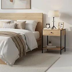 Naktsgaldiņš ar atvilktni un plauktu „Loft ModernHome“