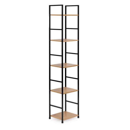 Mūsdienīga koka plauktu sistēma ar metāla rāmi, 5 plaukti Plaukti ModernHome