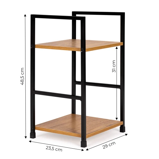 Koka grāmatu plaukts ar 2 plauktiem LOFT Plaukti ModernHome