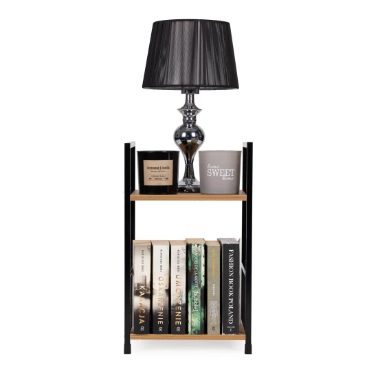 Koka grāmatu plaukts ar 2 plauktiem LOFT Plaukti ModernHome