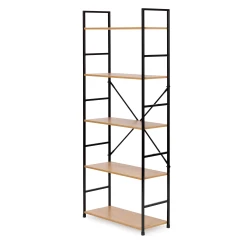 Plaša, moderna koka skapīte ar 5 plauktiem