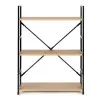 Plaša koka plaukts ar metāla rāmi LOFT stilā, 3 plaukti Plaukti ModernHome