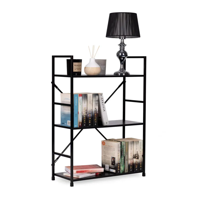 Trīs stāvu LOFT plaukts ar metāla rāmi ModernHome Plaukti ModernHome