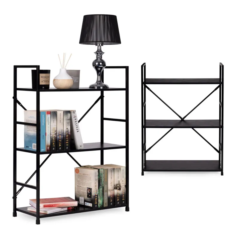 Trīs stāvu LOFT plaukts ar metāla rāmi ModernHome Plaukti ModernHome