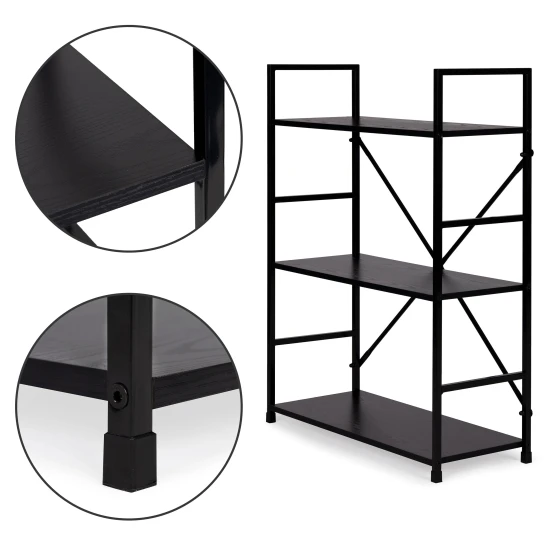 Trīs stāvu LOFT plaukts ar metāla rāmi ModernHome Plaukti ModernHome