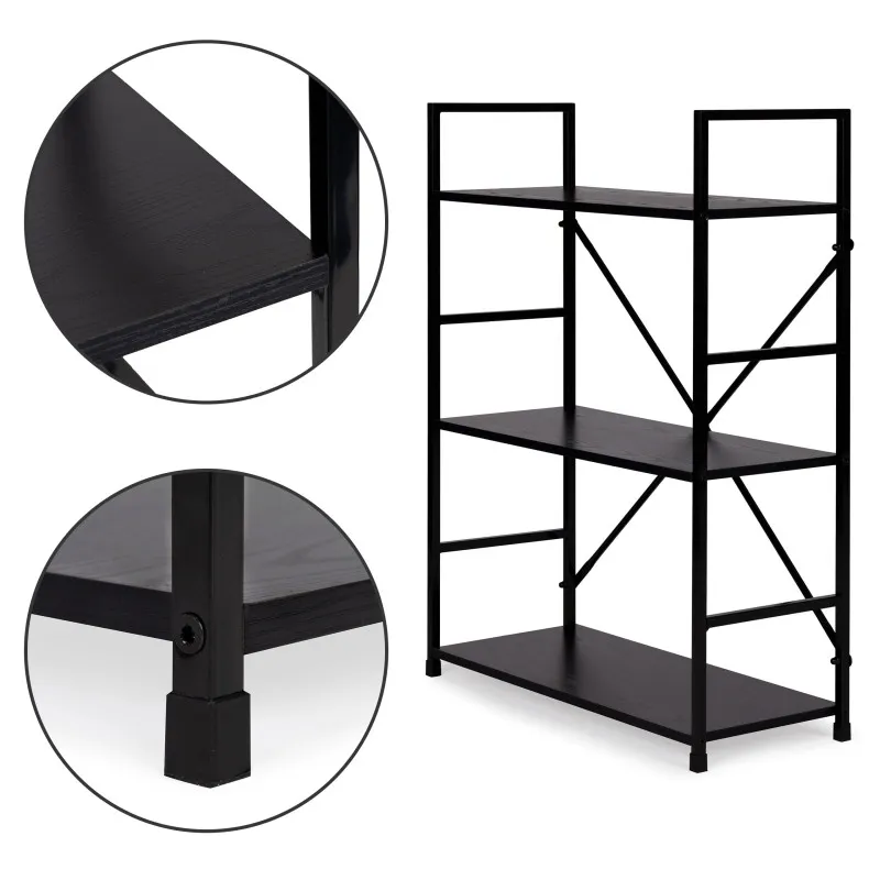 Trīs stāvu LOFT plaukts ar metāla rāmi ModernHome Plaukti ModernHome