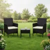 Melna dārza mēbeļu komplekts: 2 atzveltnes krēsli un galds MultiGarden