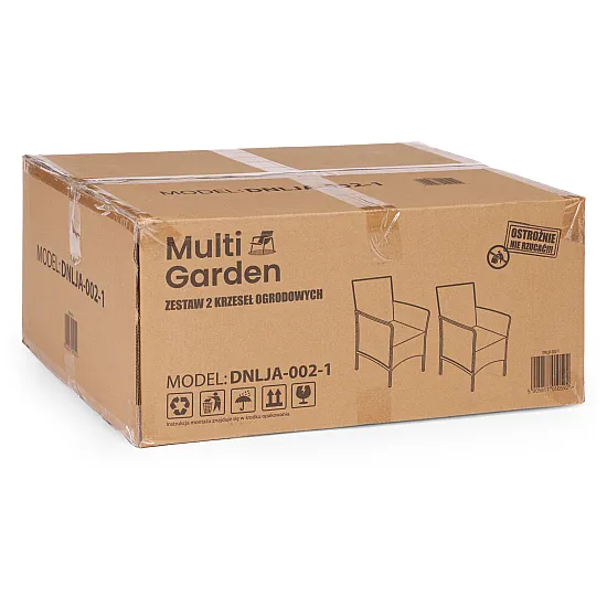 2 gab. melnu dārza krēslu komplekts ar spilveniem „MultiGarden“