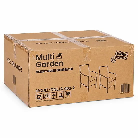 2 gab. brūnu dārza krēslu komplekts ar spilveniem „MultiGarden“
