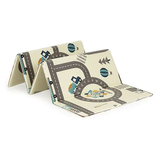 Divpusējs izglītojošs putoplasts rotaļu paklājs, 178 x 198 cm, salokāms, liels, ar maisiņu