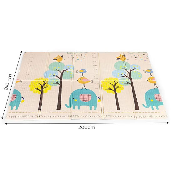 Žaidimų kilimėlis 200 x 150 cm su ūgio matuokliu ir abėcėle