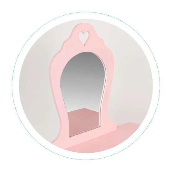 Liels rozā tualetes galdiņš ar spoguli Bērnu mēbeles ECOTOYS