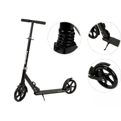 Salokāms melns pilsētas skrejritenis 95-105 cm
