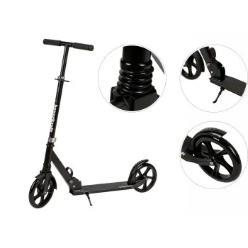 Salokāms melns pilsētas skrejritenis 95-105 cm