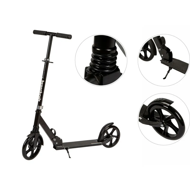 Salokāms melns pilsētas skrejritenis 95-105 cm