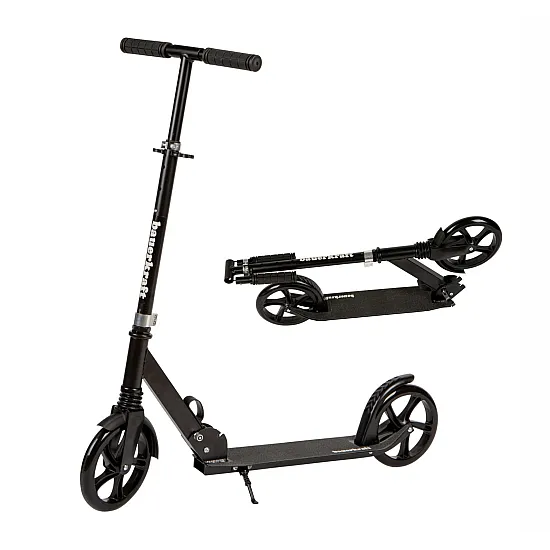 Sulankstomas juodas miesto paspirtukas 95–105 cm