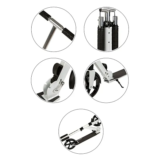 Sulankstomas baltas miesto paspirtukas 95–105 cm