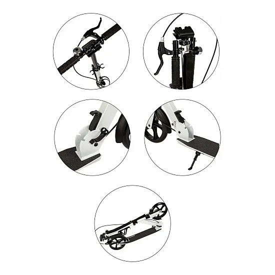 Sulankstomas baltas miesto paspirtukas 95–105 cm
