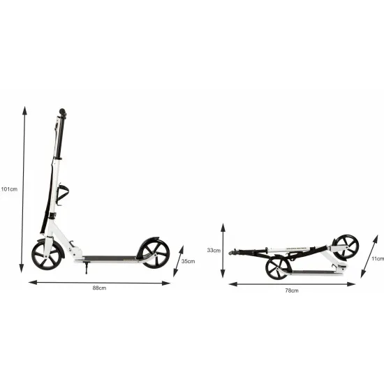 Sulankstomas baltas miesto paspirtukas 91–101 cm