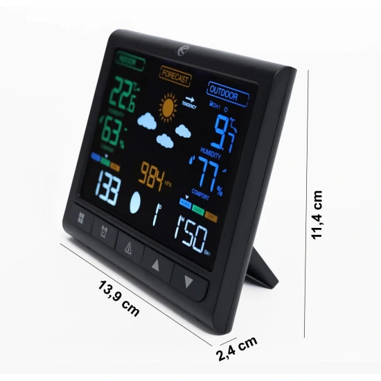 Bezvadu meteoroloģiskā stacija ar apgaismojumu, āra sensors, LCD displejs Elektronika un sadzīves tehnika LONGWELL INDUSTRIAL LTD