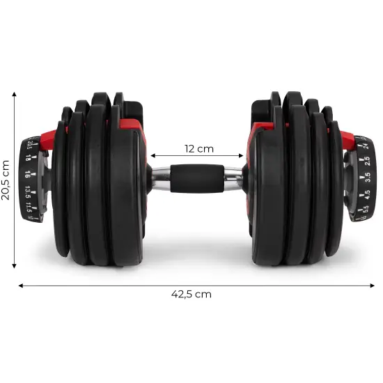 Regulējama hantele ar statīvu 2,5-24 kg MOVEPRO