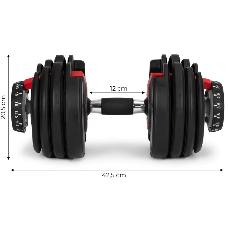 Regulējama hantele ar statīvu 2,5-24 kg MOVEPRO