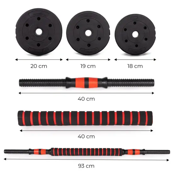 Regulējamo hanteļu komplekts 2 gab. 10 kg katra