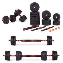 Regulējami hanteles, 2 gab. pa 20 kg, stieņu komplekts ar 40 kg stieni, MOVEPRO