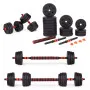 Regulējami hanteles, 2 gab. pa 20 kg, stieņu komplekts ar 40 kg stieni, MOVEPRO