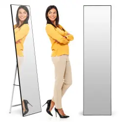 Liels 159 cm stāvspogulis ar melnu rāmi