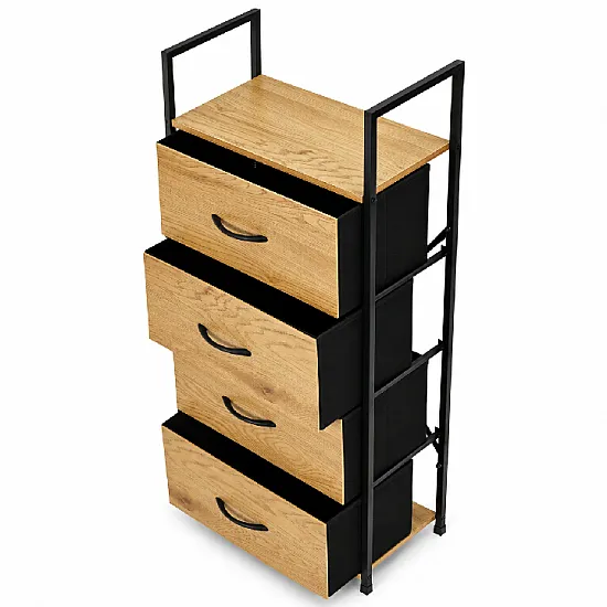 Skapītis ar 4 auduma atvilktnēm „ModernHome“