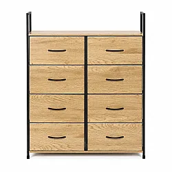 Kaappi, jossa on 8 kangaspäällysteistä laatikkoa, 80 cm, ModernHome