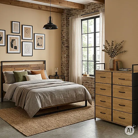 Cabinet with 8 fabric drawers, 80 cm, ModernHome