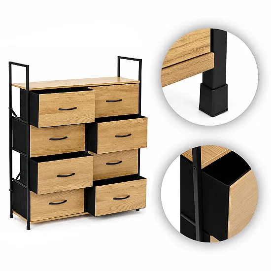 Cabinet with 8 fabric drawers, 80 cm, ModernHome