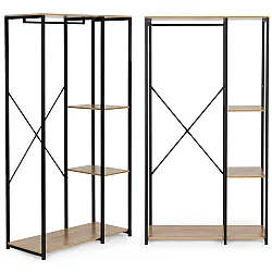 Montējama pakaramais ar plauktiem, brūngana krāsa, ModernHome