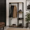 Montējama pakaramais ar plauktiem, brūngana krāsa, ModernHome