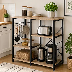 90 cm plaukts virtuvei un priekšnamam ar pakaramajiem „ModernHome“