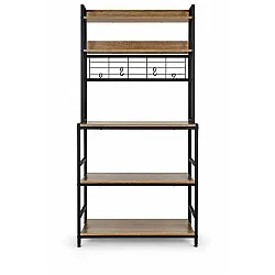 Sarkanbrūna virtuves plaukts ar 6 plauktiem ModernHome