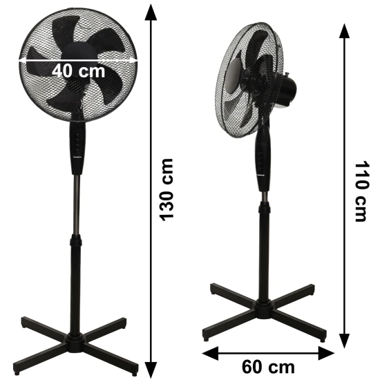 Melns ventilators, 45 W Elektronika un sadzīves tehnika LONGWELL INDUSTRIAL LTD